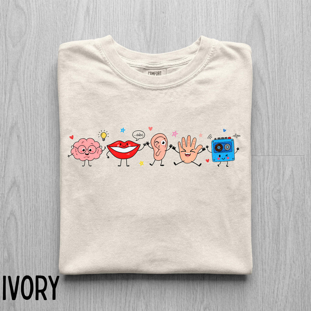 Comfort Colors SLP Doodle T-Shirt, Speech Therapy Gift, Soft-Washed Cotton Tee