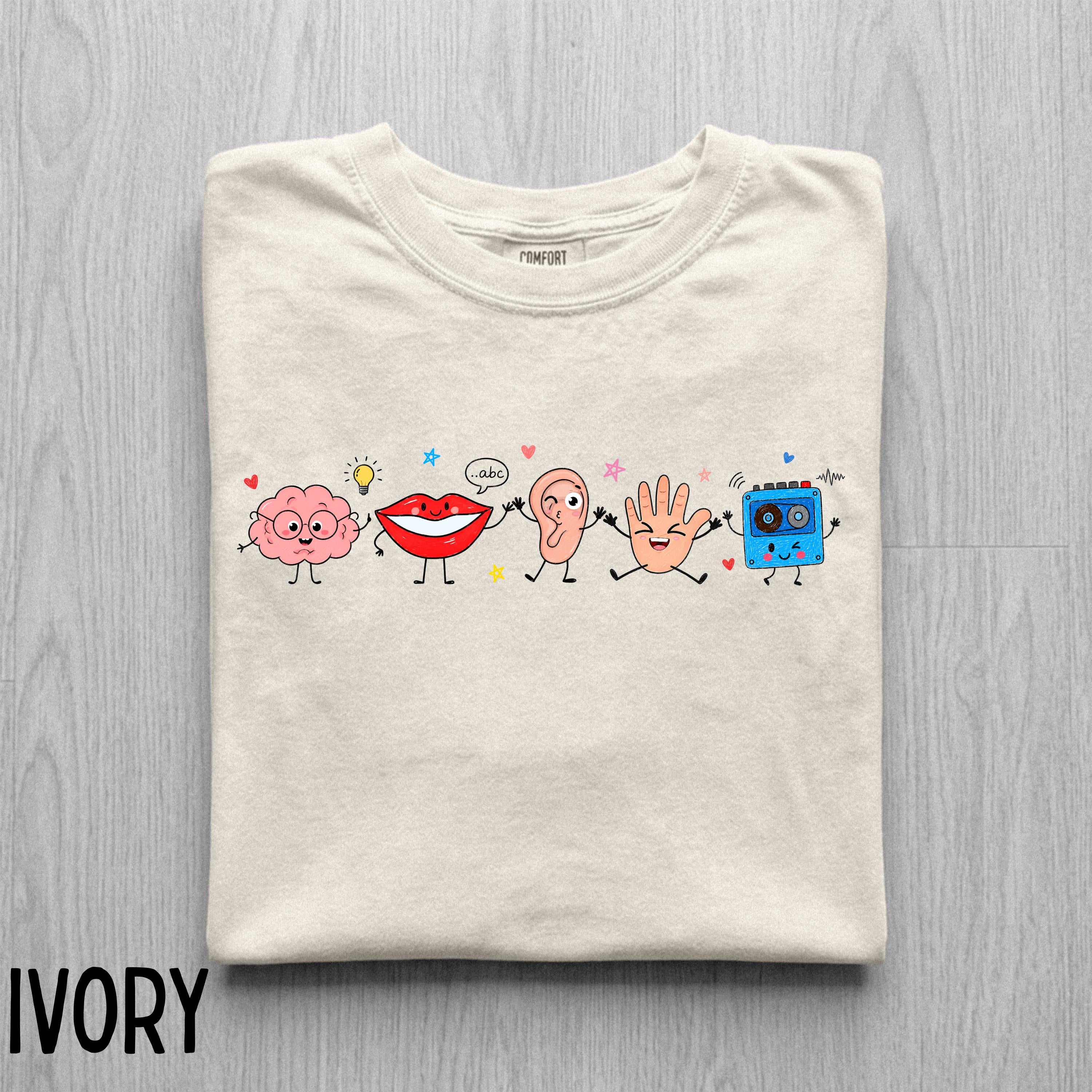 Comfort Colors SLP Doodle T-Shirt, Speech Therapy Gift, Soft-Washed Cotton Tee