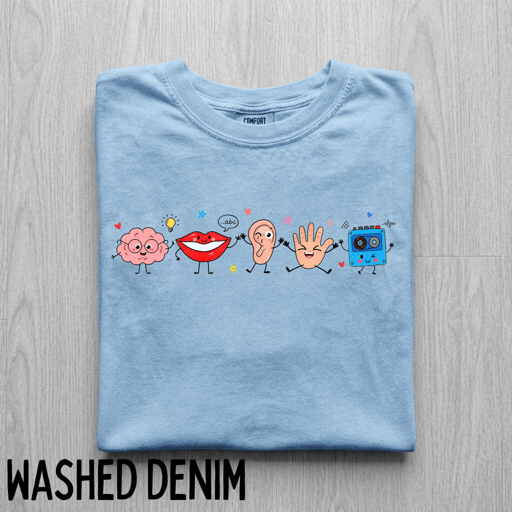 Comfort Colors SLP Doodle T-Shirt, Speech Therapy Gift, Soft-Washed Cotton Tee