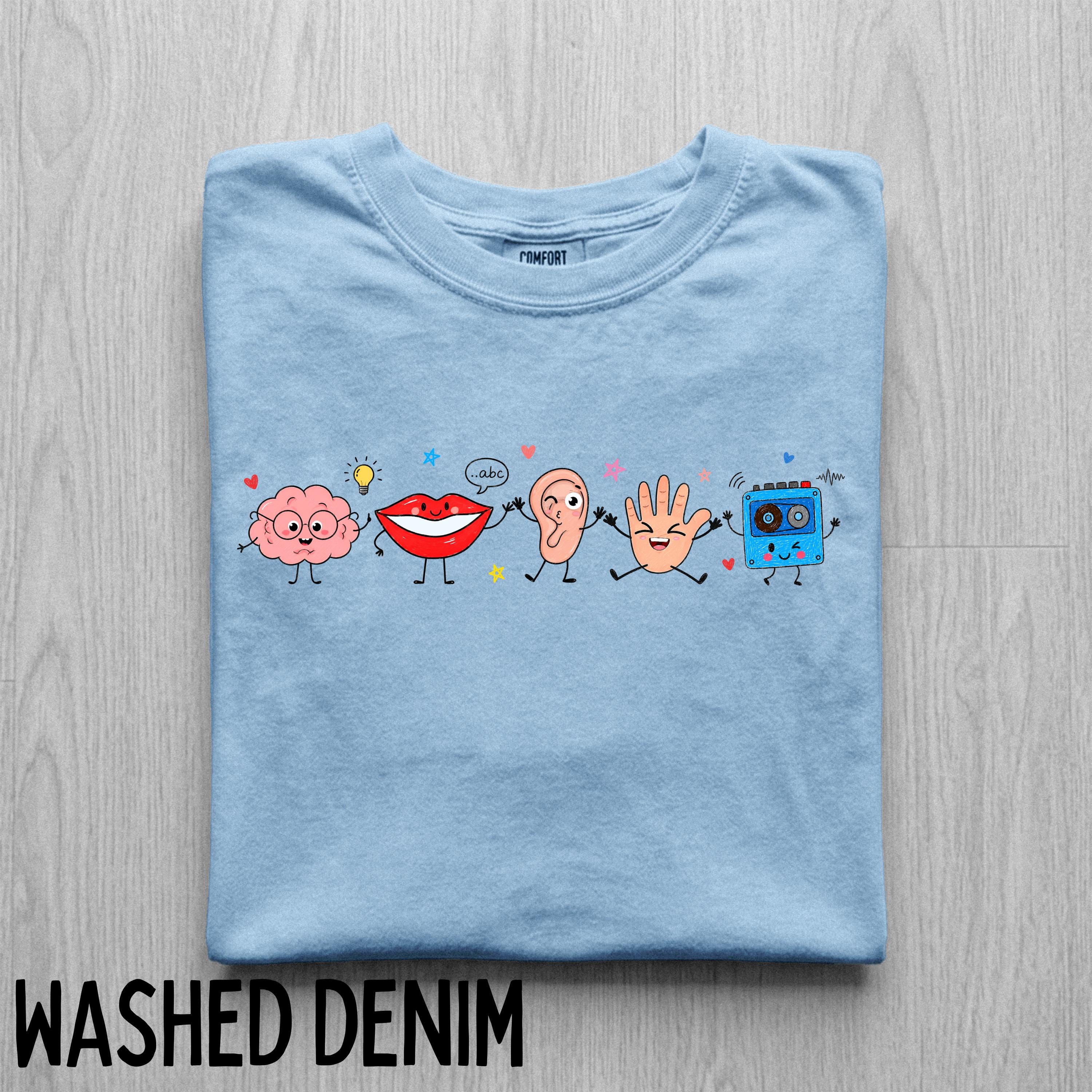 Comfort Colors SLP Doodle T-Shirt, Speech Therapy Gift, Soft-Washed Cotton Tee