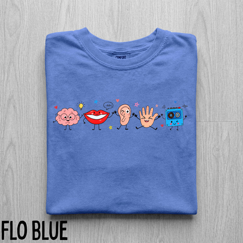 Comfort Colors SLP Doodle T-Shirt, Speech Therapy Gift, Soft-Washed Cotton Tee