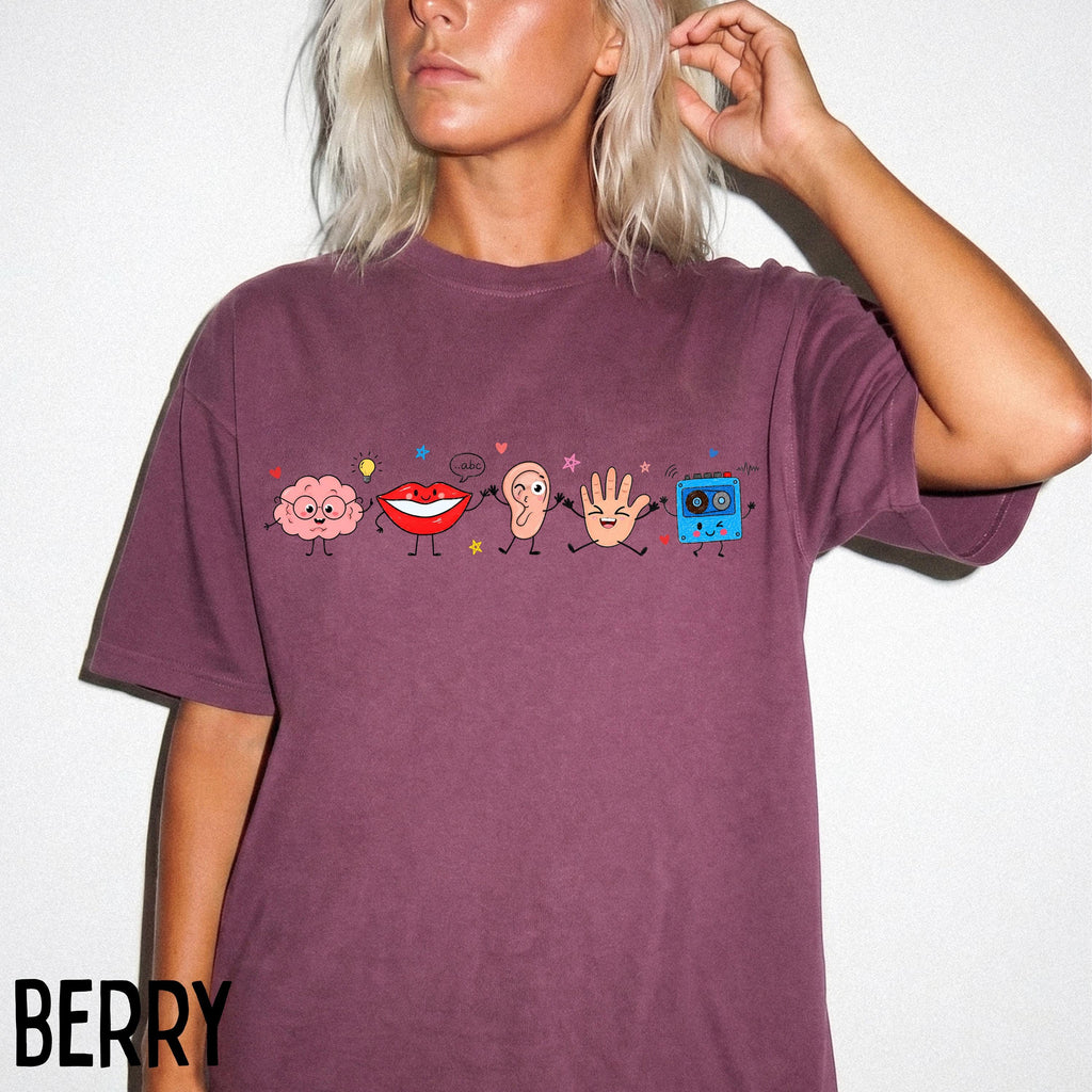 Comfort Colors SLP Doodle T-Shirt, Speech Therapy Gift, Soft-Washed Cotton Tee